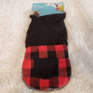 VibrantLife Red & Black Pet Jacket with Back Pocket, Size:Small